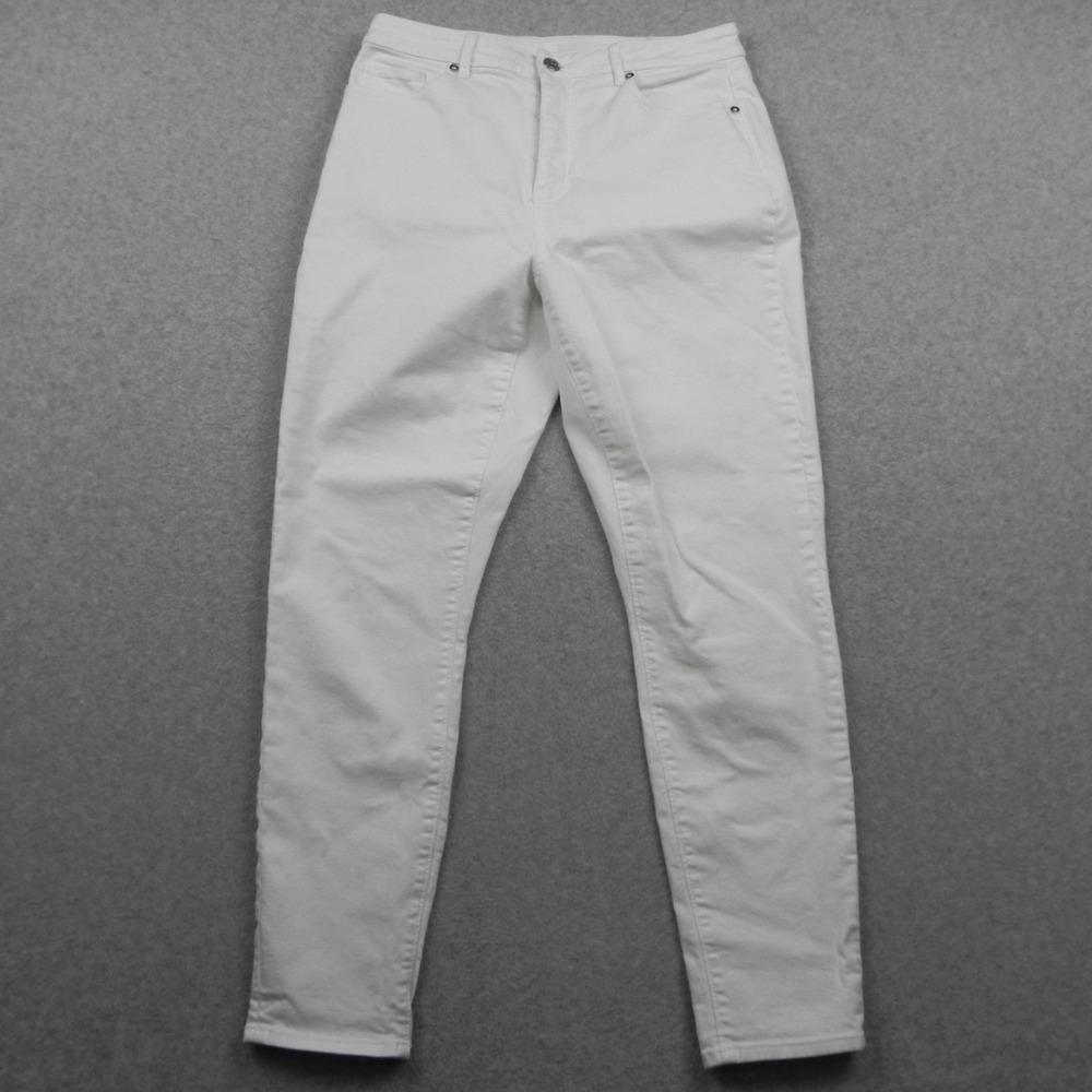 Loft Jeans Womens 30/10 Curvy High Waist Skinny Ankle Stretch Flex Denim White